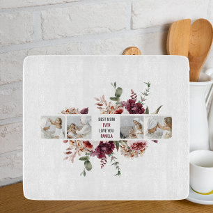 Planche À Découper Cadeau photo de collage moderne Fleurs de photos B