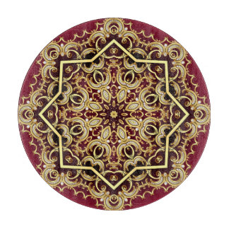 Planche À Découper Cadre élégant : perle et or.