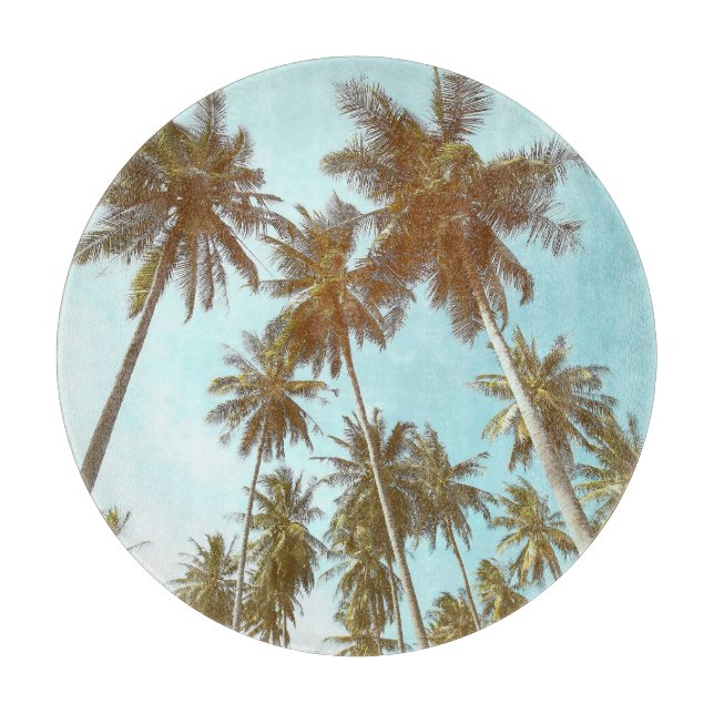 Planche À Découper Cadre tropical : Palmiers Abstraits (Devant)