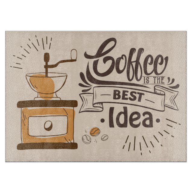 Planche À Découper Café Lover Café Est La Meilleure Idée (Devant)