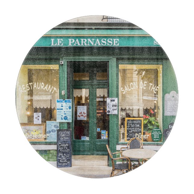 Planche À Découper Cafés français : Versailles scène cosy. (Devant)