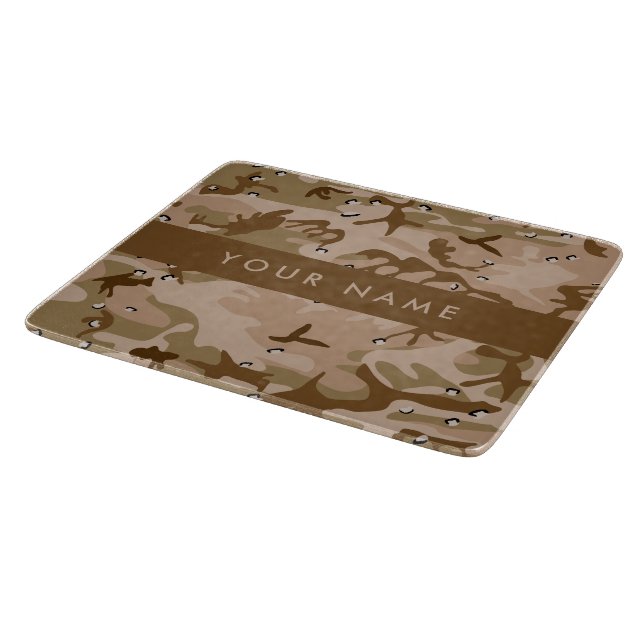 Planche À Découper Cailloux de camouflage du désert, Votre nom, Perso (Coin)