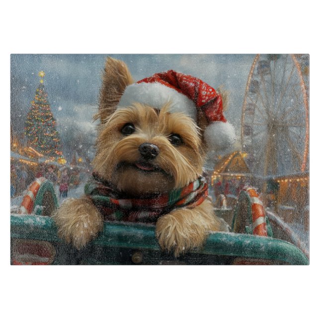 Planche À Découper Cairn Terrier Dog Roller Dessous de verre Noël (Devant)