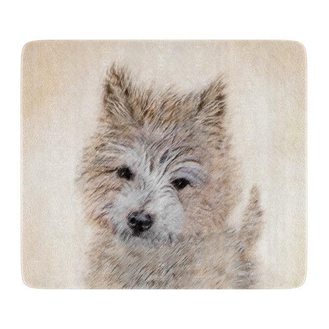 Planche À Découper Cairn Terrier Peinture Chiot - Art Chien original (Devant)