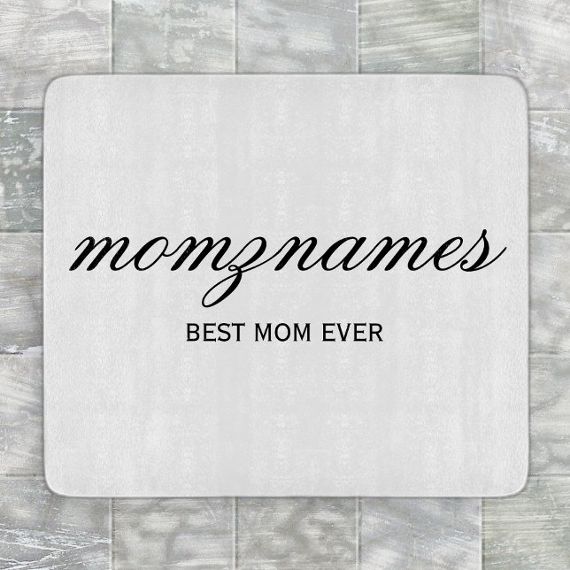 Planche À Découper Calligraphie de nom personnalisée Meilleure Maman (Créateur téléchargé)