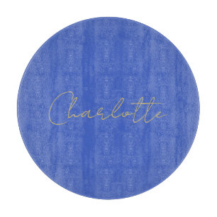 Planche À Découper Calligraphie Or Couleur Deep Royal Nom personnalis