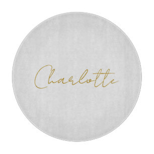 Planche À Découper Calligraphie or couleur gris Personnalisé Edition 