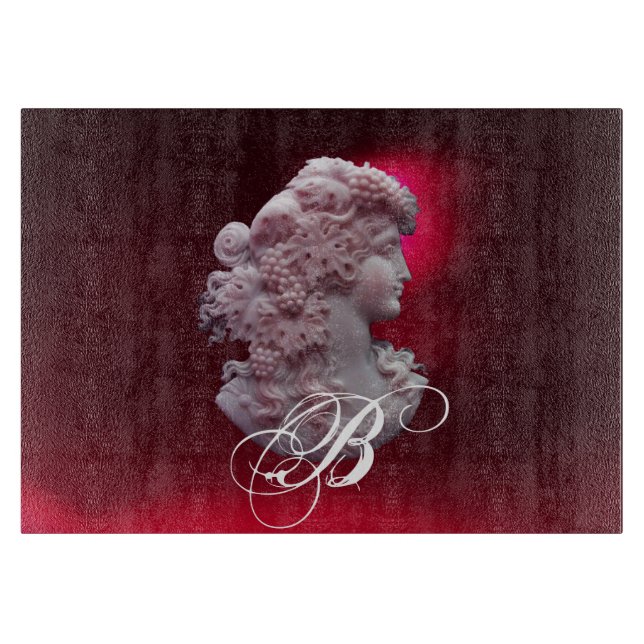 PLANCHE À DÉCOUPER CAMEO ANTIQUE, DAME AVEC MONOGRAMME DE PÂTES (Devant)