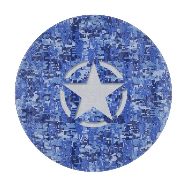 Planche À Découper Caméra numérique bleu marine Vintage (Devant)