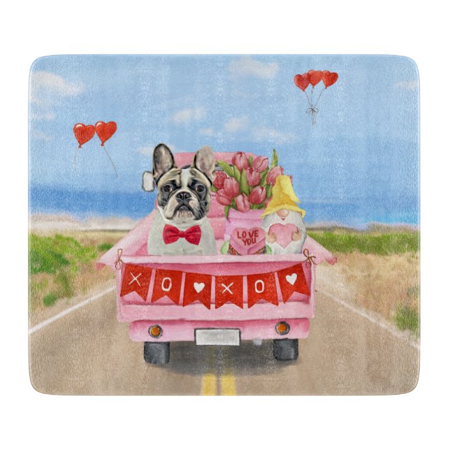Planche À Découper Camion de la Saint-Valentin pour Bouledogue França (Devant)