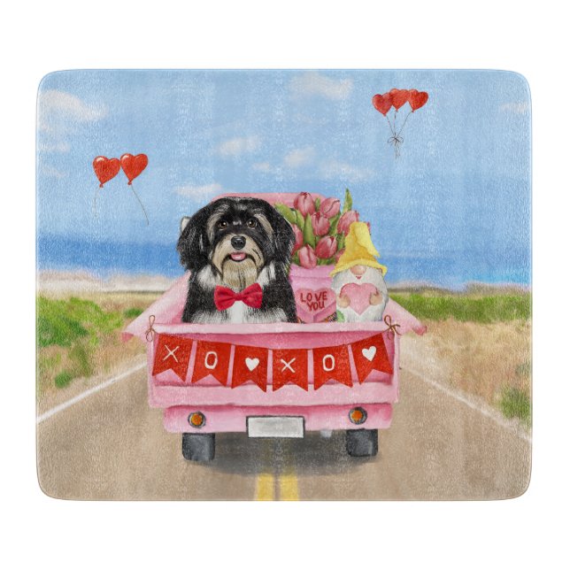 Planche À Découper Camion de la Saint-Valentin pour chien havanais  (Devant)