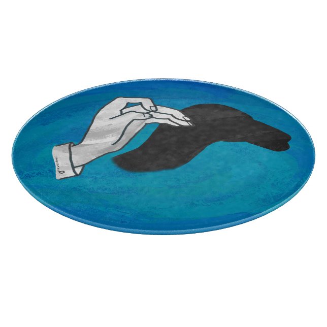 Planche À Découper Camion Ombre Sur Bleu (Coin)