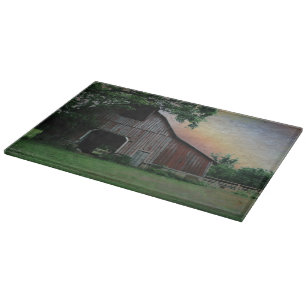 Planche À Découper campagne coucher de soleil paysage agricole ancien