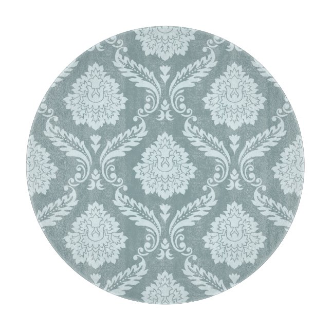 Planche À Découper Canard Rococo Motif Damassé Œuf Bleu+Turquoise (Devant)