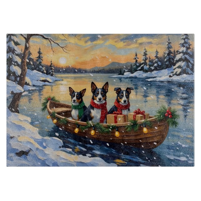 Planche À Découper Cane Corso Noël Bateau Fêtes (Devant)