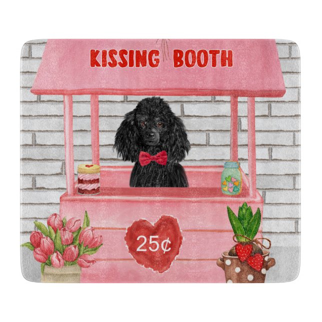 Planche À Découper caniche Chien Valentine's Day Kissing Booth (Devant)