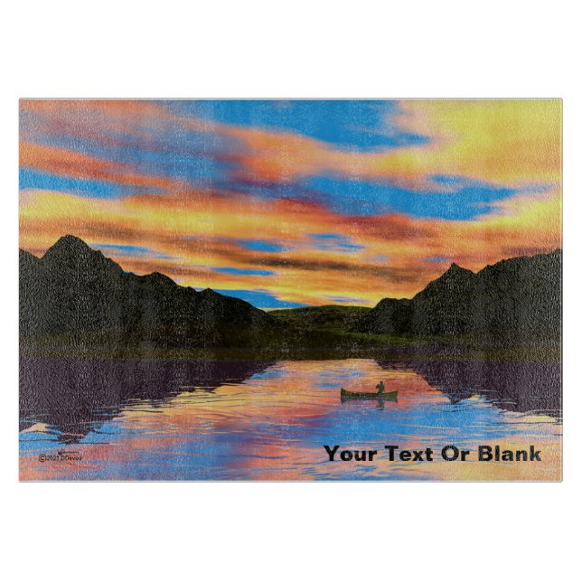 Planche À Découper Canot sur le lac Sunset (Devant)