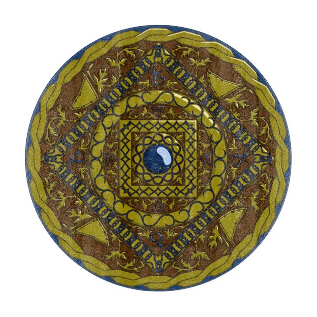 Planche À Découper Capricorne Mandala Glass Cutting Board (Devant)
