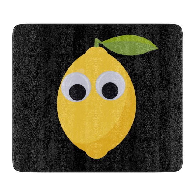 Planche À Découper Caractère de citron, fruit doux aux yeux de googne (Devant)