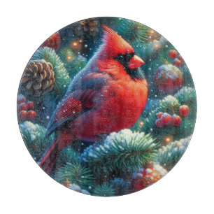 Planche À Découper Cardinal de Noël/hiver