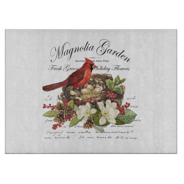 Planche À Découper Cardinal de Noël Vintage (Devant)