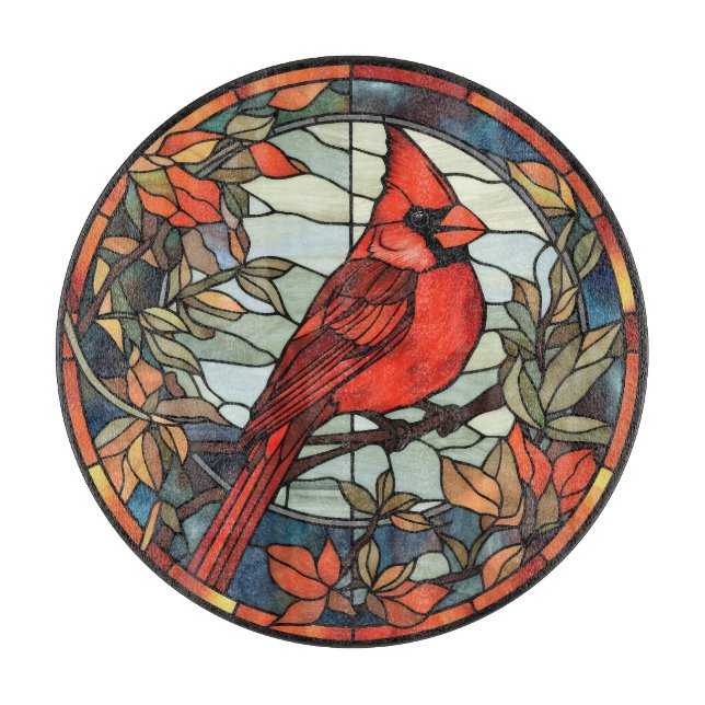 Planche À Découper Cardinal en Verre Cathédrale (Devant)