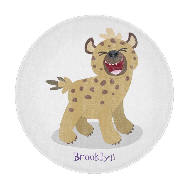 Planche À Découper Caricature amusante hyena riant illustration (Devant)