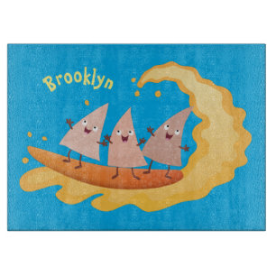 Planche À Découper Caricature de surf pour chips de maïs mignonette n