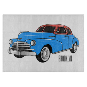 Planche À Découper Caricature de voiture classique 1948