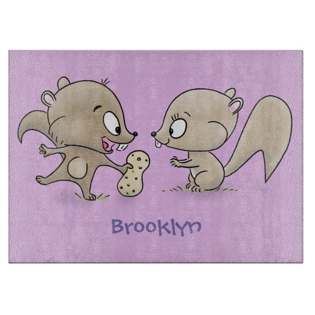 Planche À Découper Caricature d'écureuils marrants (Devant)