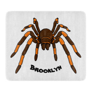 Planche À Découper Caricature déplaisante de tarantule brun et orange
