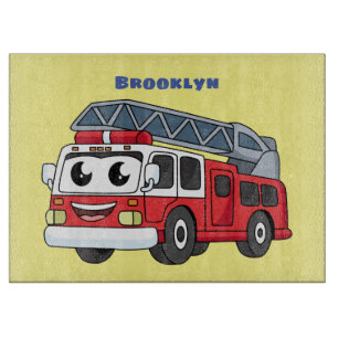 Planche À Découper Caricature du moteur de feu joyeux