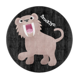 Planche À Découper Caricature du tigre mignon Saber Toothed Smilodon
