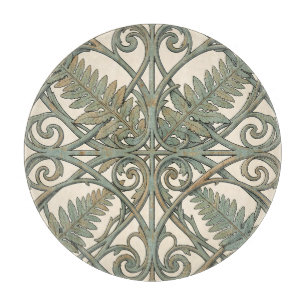 Planche À Découper Carré Orné Art Nouveau Tilleul Vintage