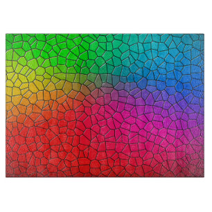 Planche À Découper Carreaux de mosaïque arc-en-ciel