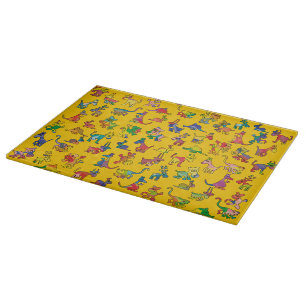 Planche À Découper Carreaux de Motif Animaux Abstraits