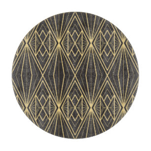 Planche À Découper Carreaux géométriques vintages Motif d'or