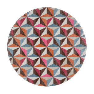 Planche À Découper Carreaux triangulaires colorés : Mosaïque Vintage