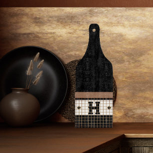 Planche À Découper Carrelage Bistro vintage Monogramme noir et or