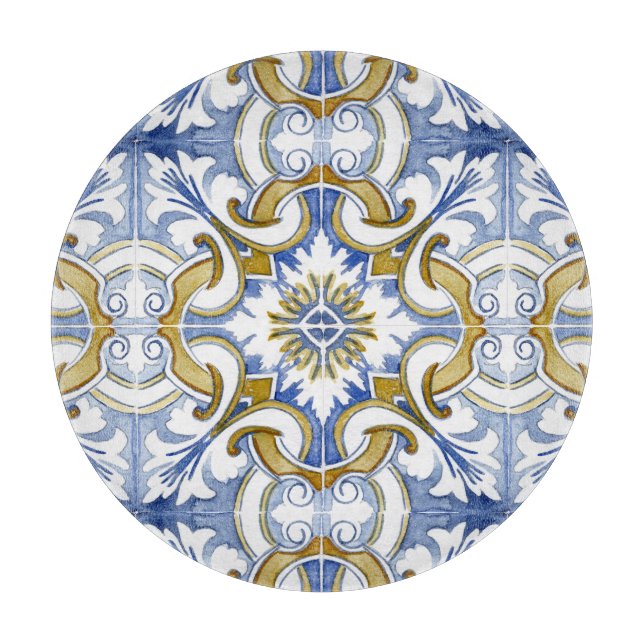 Planche À Découper Carrelage méditerranéen, majolica, style sicilien  (Devant)