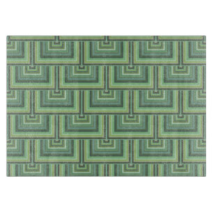 Planche À Découper Carrés écailles vert olive motif