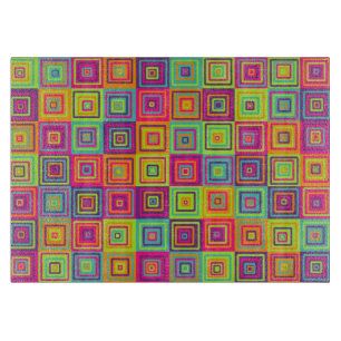 Planche À Découper Carrés géométriques colorés