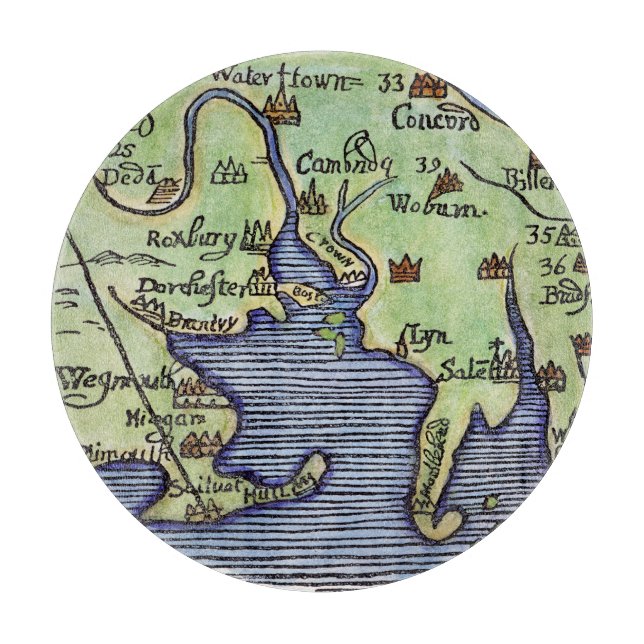 PLANCHE À DÉCOUPER CARTE 1677 DE LA NOUVELLE ANGLETERRE (Devant)