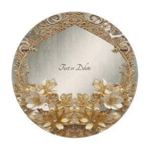 Planche À Découper Carte à découpe florale ornée d'or moderne