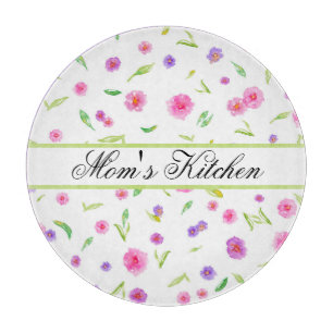 Planche À Découper Carte à découper en verre floral personnalisé - Ca