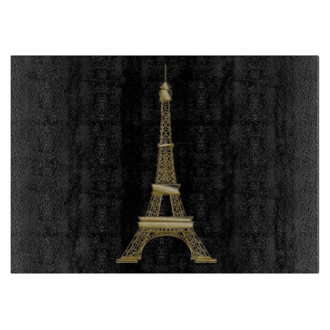 Planche À Découper Carte coupe Tour Eiffel Noir Français (Devant)