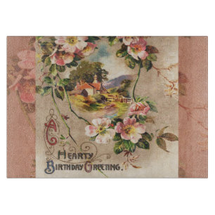 Planche À Découper Carte d'anniversaire vintage