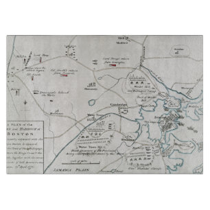 PLANCHE À DÉCOUPER CARTE DE BOSTON-CONCORD, 1775