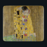 PLANCHE À DÉCOUPER CARTE DE CHOPPAGE EN VERRE : GUSTAV KLIMT : LE KIS<br><div class="desc">CARTE DE CHOPPAGE EN VERRE : ART FIN : GUSTAV KLIMT : LE KISS</div>