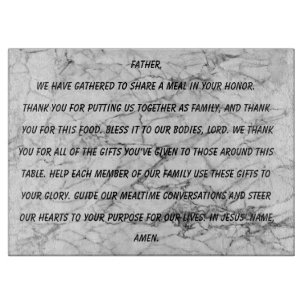 PLANCHE À DÉCOUPER CARTE DE COUPE DE PRIÈRE DE REPAS